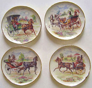 Dollhouse Miniature 4 Buggy Platters